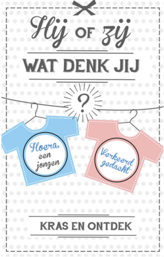 [453718] Minimou | Kraskaart Verklap het Geslacht "Hoera, een jongen" 10-pack