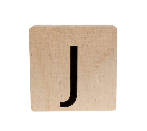 [480717] Minimou | Letter J Hout 10x10cm