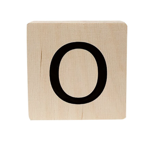 [480722] HOUTEN LETTER, O, zwart/bruin, letter O, hout, vierkant, B: 1.8 cm, H: 10 cm, L: 10 cm, decoratie
