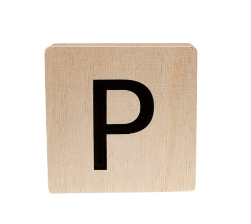 [480723] Minimou | Letter P Hout 10x10cm