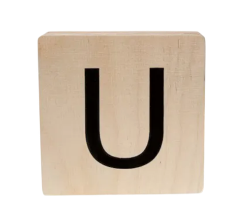 [480728] Minimou | Letter U Hout 10x10cm