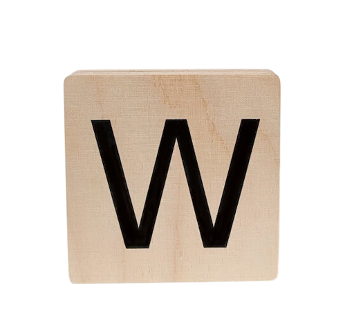 [480730] Minimou | Letter W Hout 10x10cm