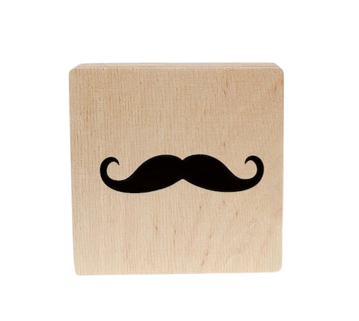 [480745] Minimou | Figuur Snor Hout 10x10cm