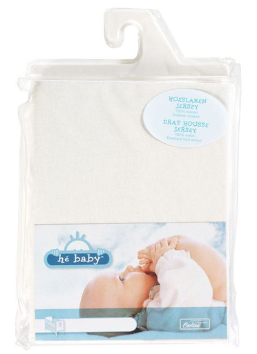 [67193] HOESLAKEN, 70x140cm, wit, uni, vr babybed 70x140, jersey, 100% katoen, kleur05