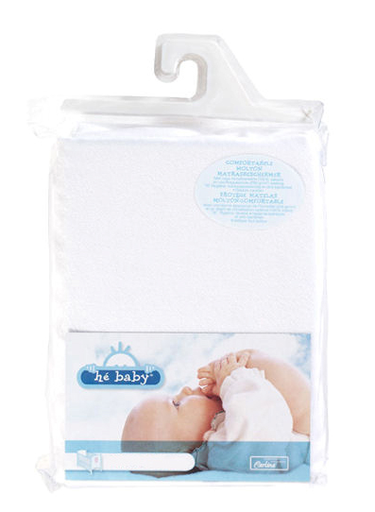 [133973] MATRASBESCHERMER, 70x140, wit, badstof/PU, waterdicht, vr babybed 70x140