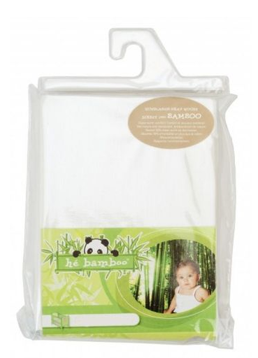 [202531] HOESLAKEN, 40x80/90cm, wit, Hé Bamboo, uni, vr wieg/draagmand voor wandelwagen, 100% Bamboe, kleur05