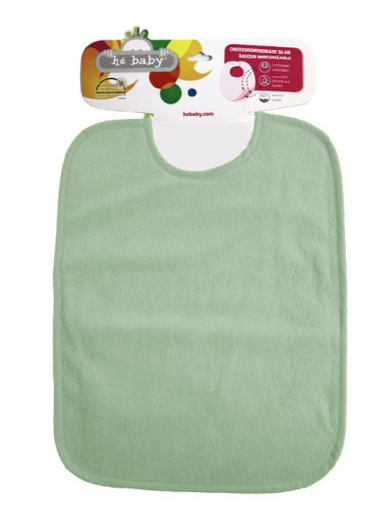 [268536] SLABBETJE, mint, groen, uni, linten- sluiting, badstof/kunststof, 31x41cm, waterdicht, 1 stuk(s), kleur220