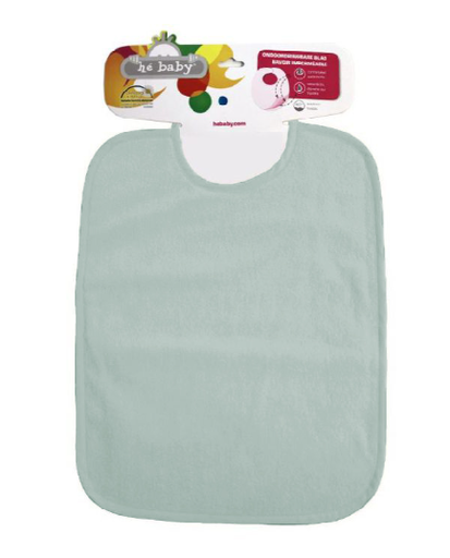 [268537] SLABBETJE, mist grey green, groen, uni, linten sluiting, badstof/kunststof, 31x41cm, waterdicht, 1 stuk(s), kleur240